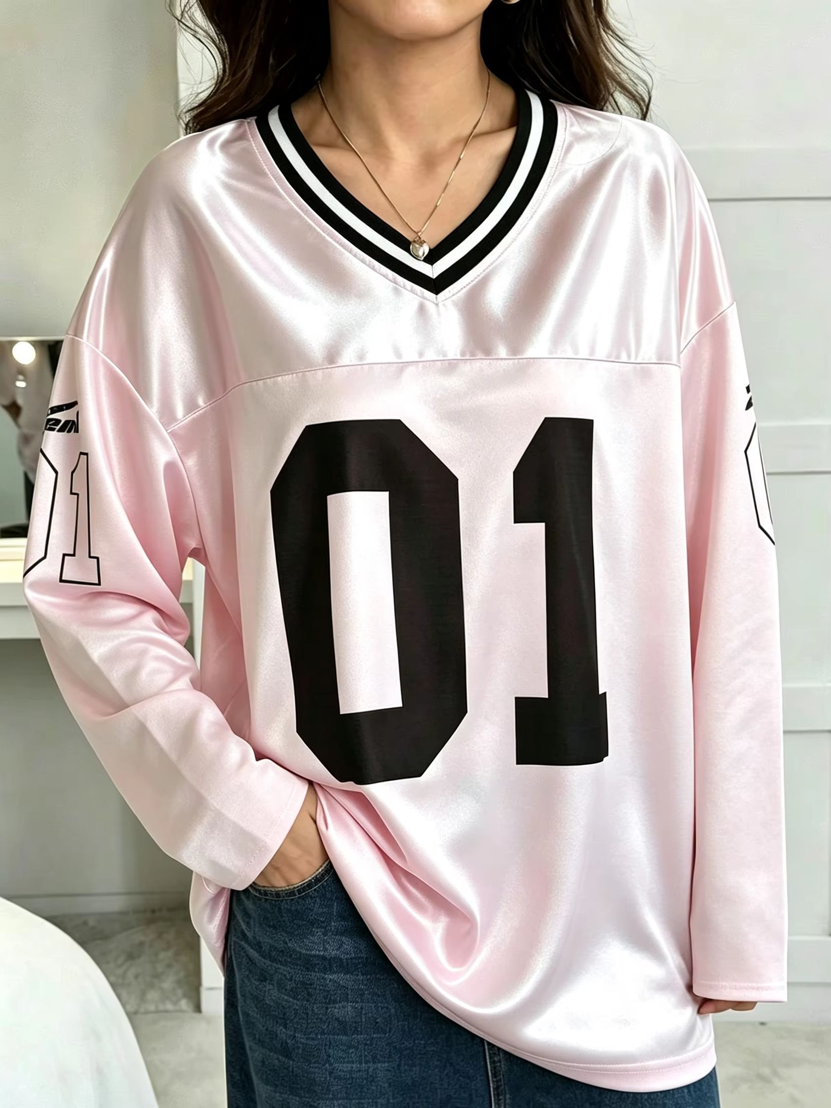 Women Fashion Images - Herren Damen Vintage Langarm Oversized 01