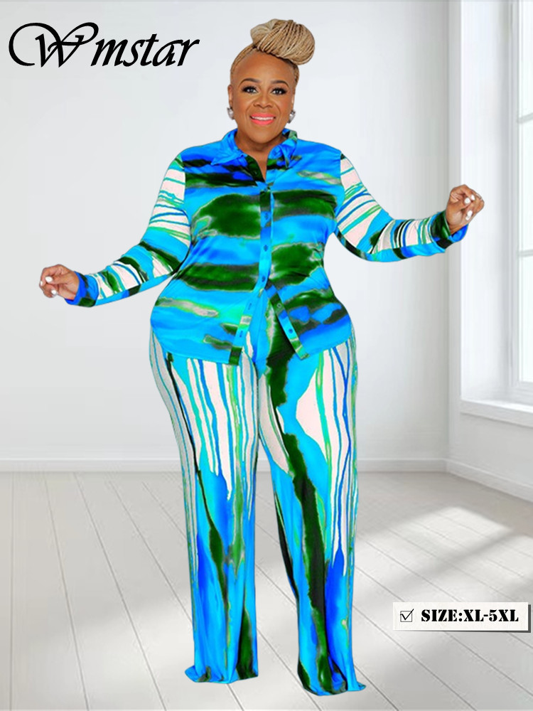 Tie Dye Two Piece - Wmstar Plus Größe Zwei Stück Outfits