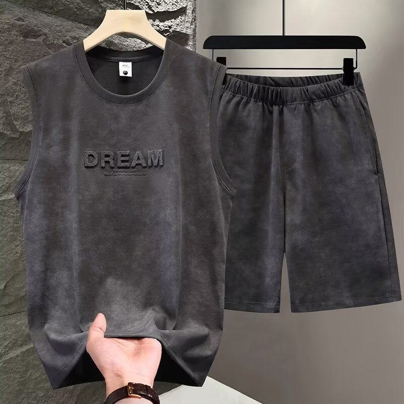 Tie Dye Two Piece - Sommer 2-teiliges Batik-Weste-Set für Herren Zweiteiliges
