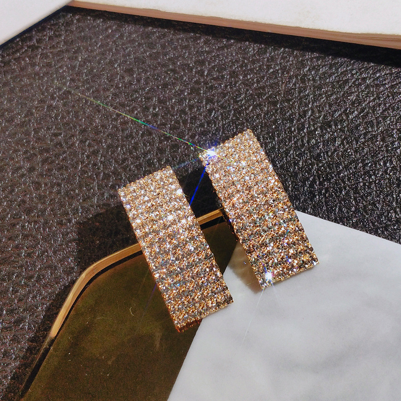 Women'S Fashion Paris - 14K Gelb Gold Diamant Stud Ohrringe