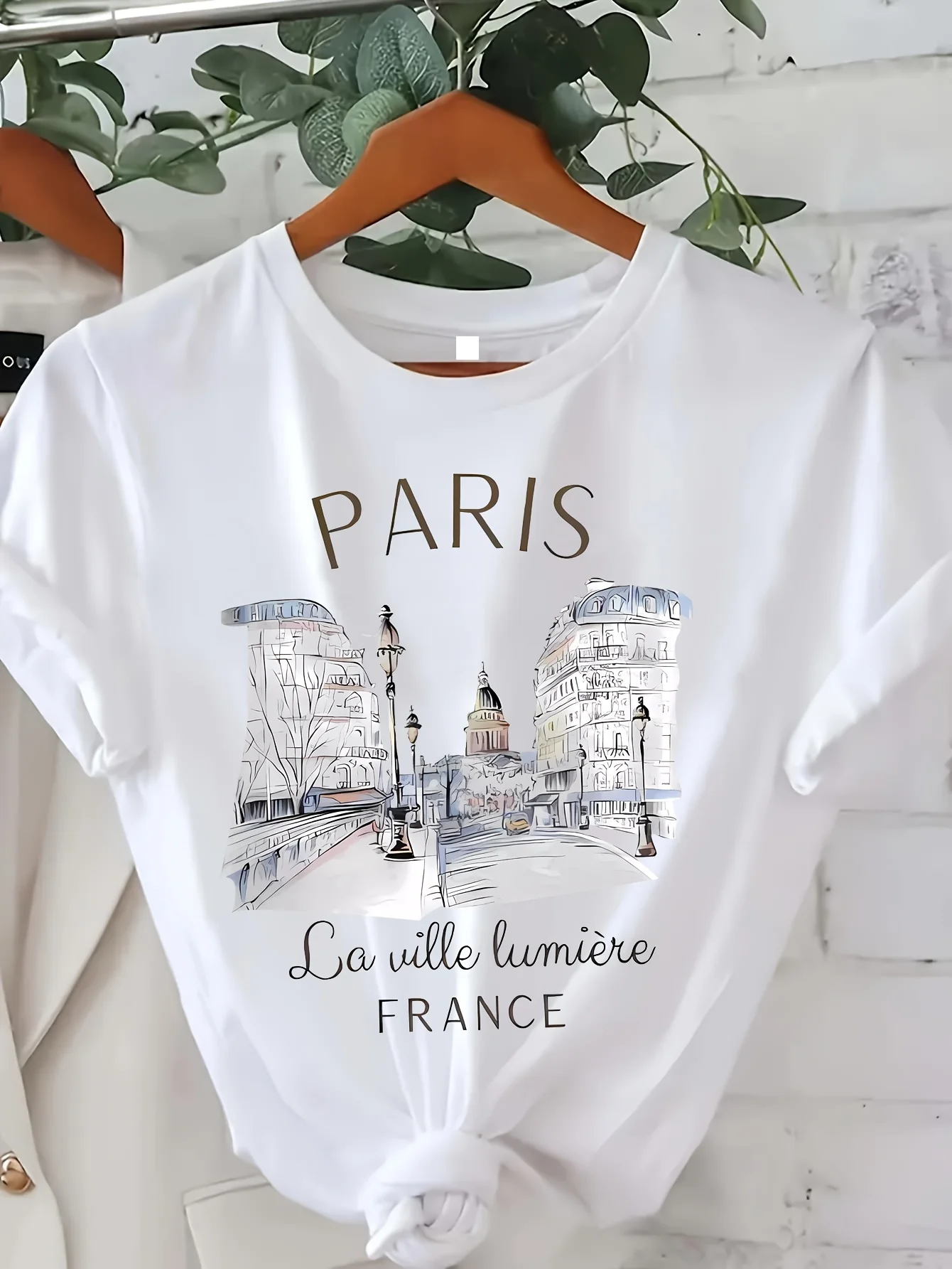 Women'S Fashion Paris - Modisches Grafik-T-Shirt mit Paris-Print, Damen-T-Shirt, Mädchen-Kurzarmshirt