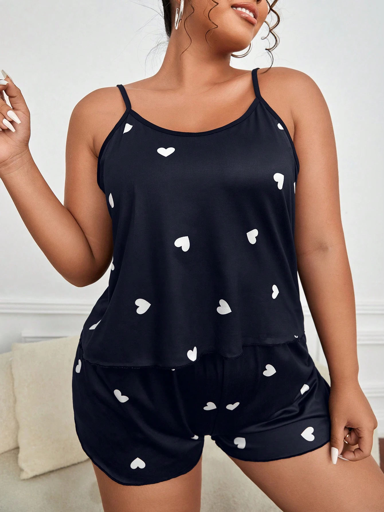 Women Fashion Images - 2-teiliges Pyjama-Set für Damen, Nachtwäsche, Crop-Tops