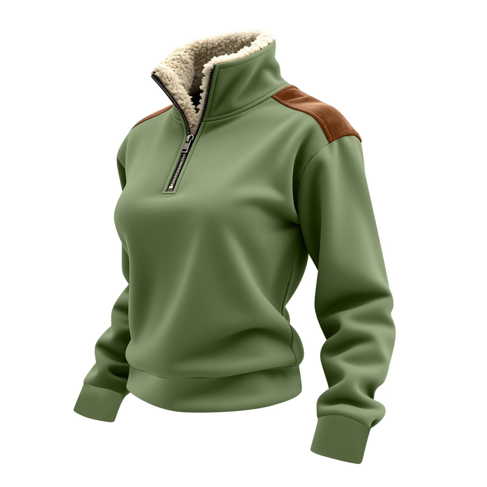 Women'S Fashion Quarter Zip - Langarm-Tops, Damen-Tops, Damen-Herbst-Sweatshirt, halber Reißverschluss, Pullover,