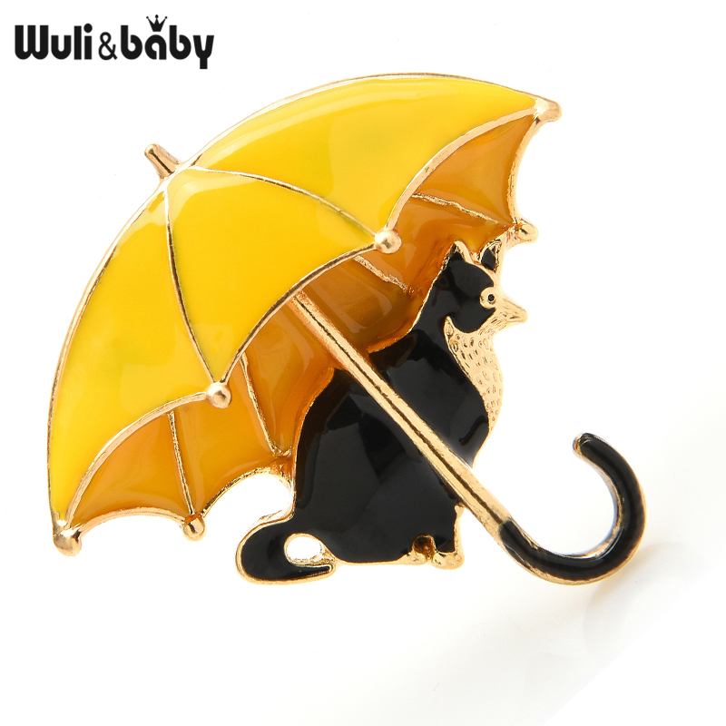 Women'S Fashion Umbrella - Wuli&baby Nette Katze Unter Regenschirm Broschen