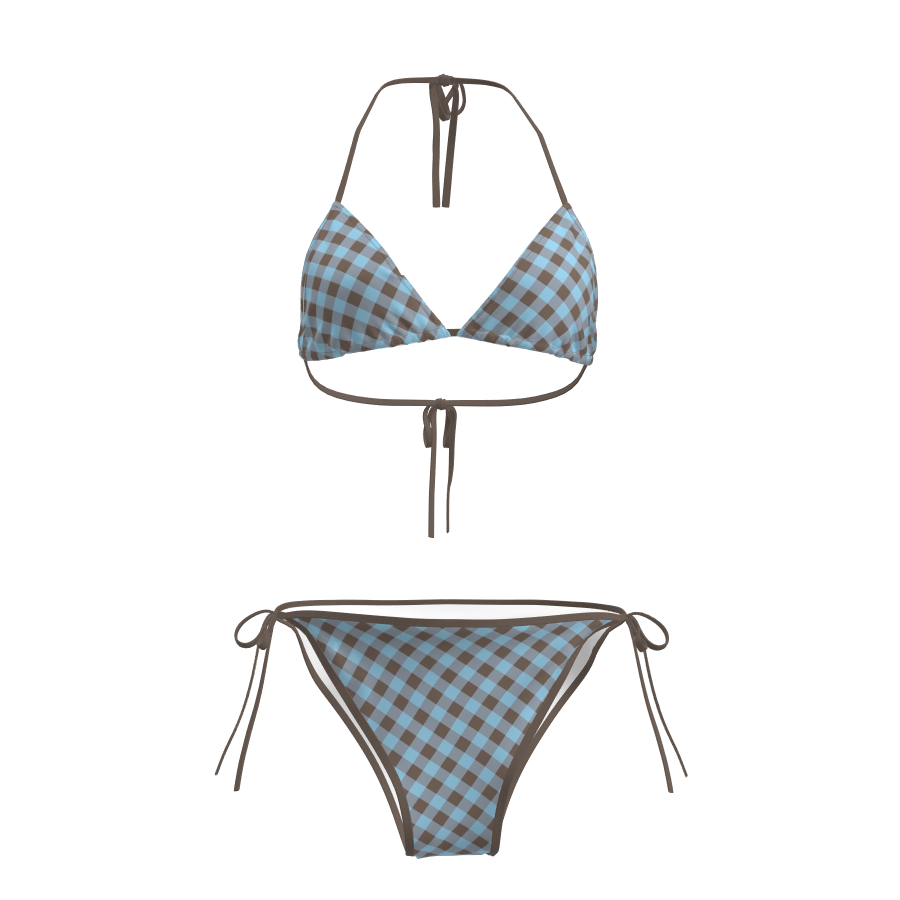 Tie Dye Two Piece - Millennium Lady Bikini-Set, Strandurlaub, blau kariert,