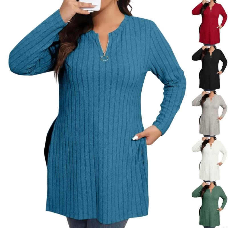 Women'S Fashion Quarter Zip - 77HE Quarter Zip Pullover Frauen Langarm