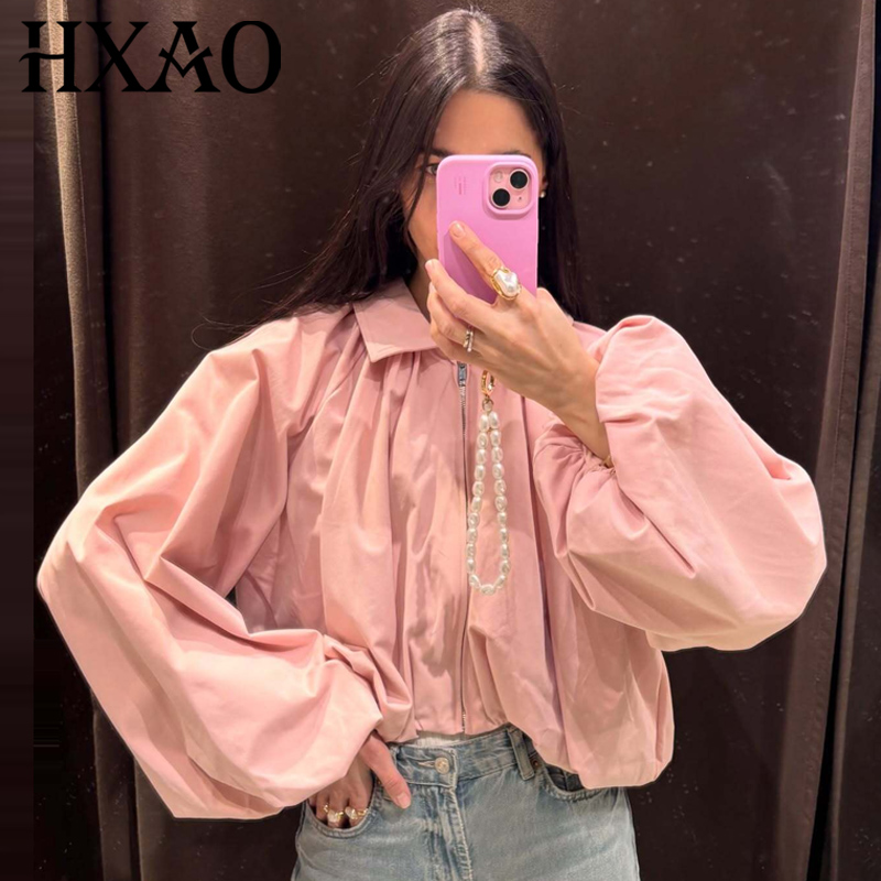 HXAO Damen Lockere Rosa Croppe – Women'S Fashion Quarter Zip Bewertung und Preis