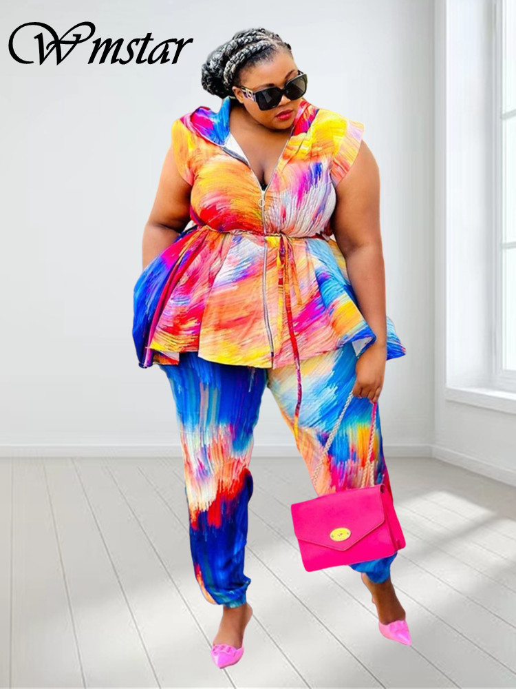 Wmstar Plus Größe Frauen Kleid – Tie Dye Two Piece Bewertung und Preis
