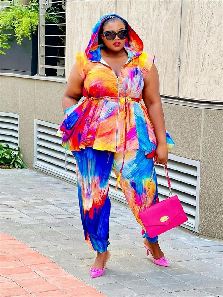 Wmstar Plus Größe Frauen Kleid – Tie Dye Two Piece Bewertung und Preis