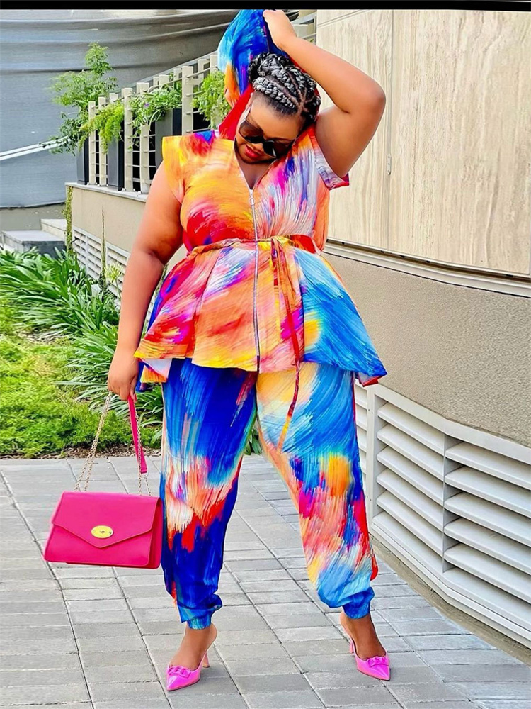 Wmstar Plus Größe Frauen Kleid – Tie Dye Two Piece Bewertung und Preis