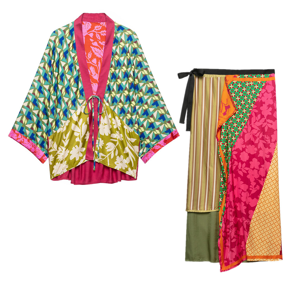 2-teiliges Set Herbst Kontrast – Kimono Cardigan Women Bewertung und Preis
