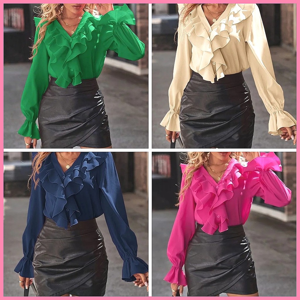 2025 Modische V-Ausschnitt Blu – Women'S Fashion Tops Bewertung und Preis