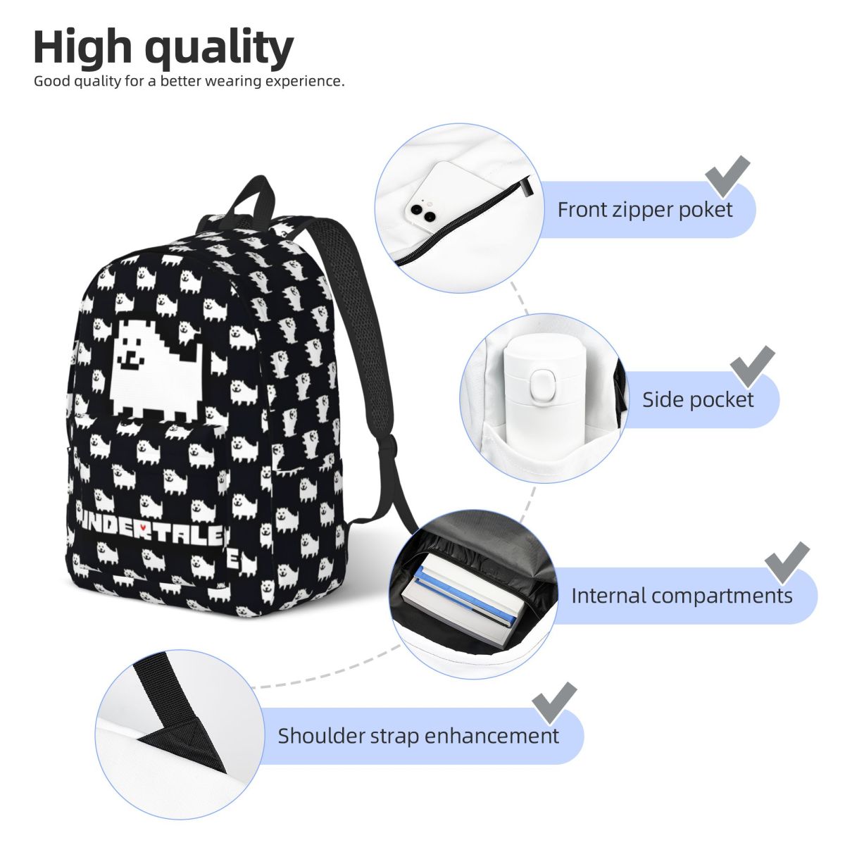 Undertale Annoying Dog Rucksac – Women Fashion Video Bewertung und Preis