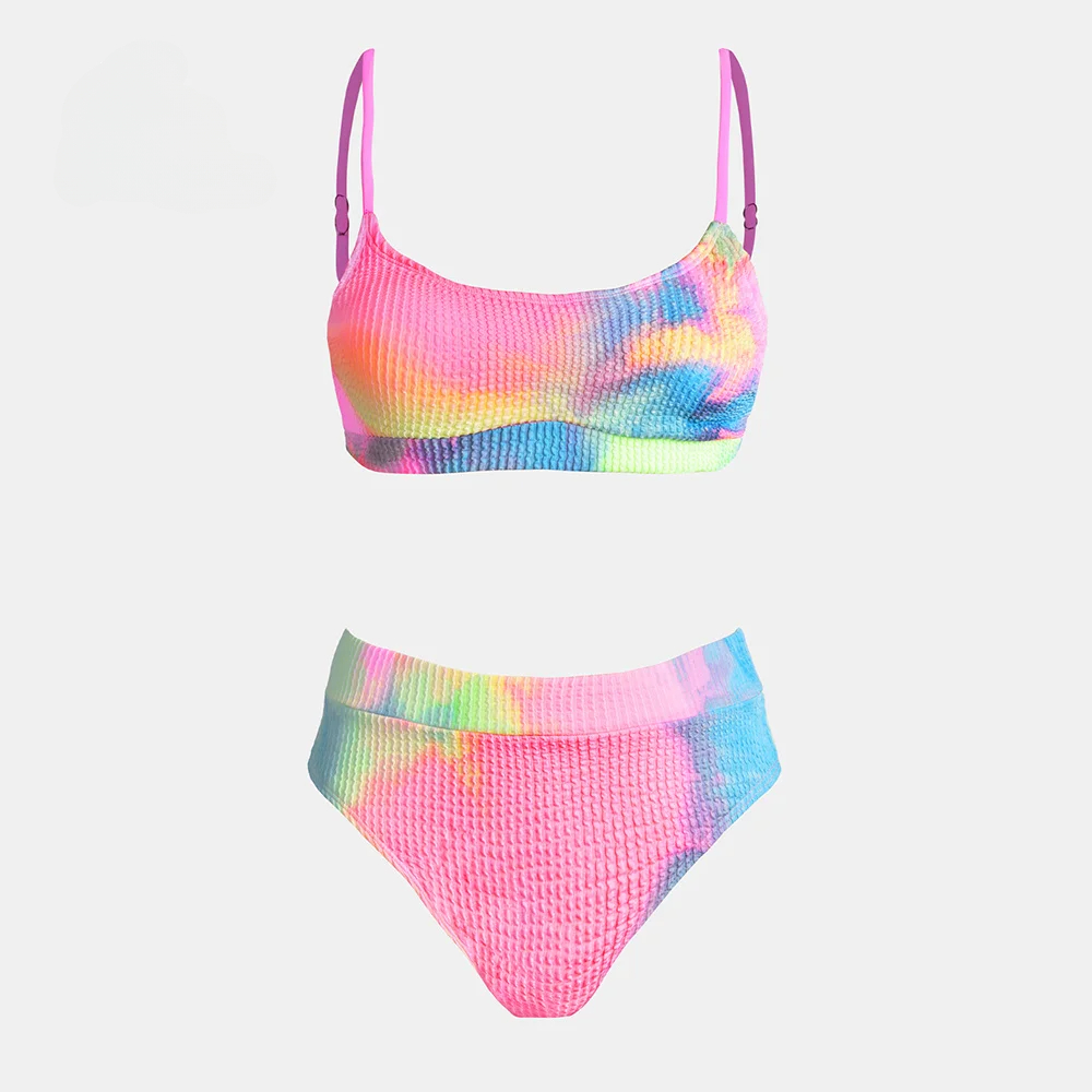 Strukturiertes Batik-Bikini-Se – Tie Dye Two Piece Bewertung und Preis