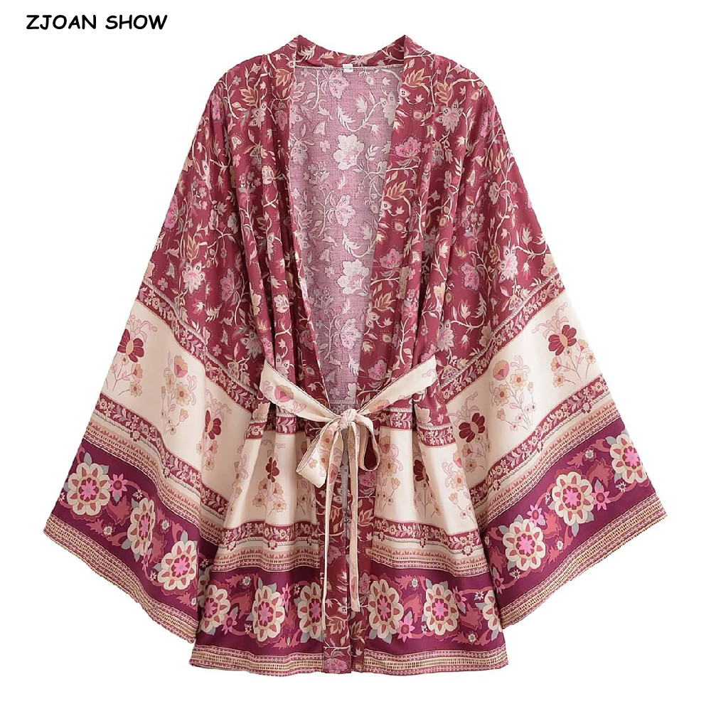 2022 BOHO Frauen Kontrast Blum – Kimono Cardigan Women Bewertung und Preis